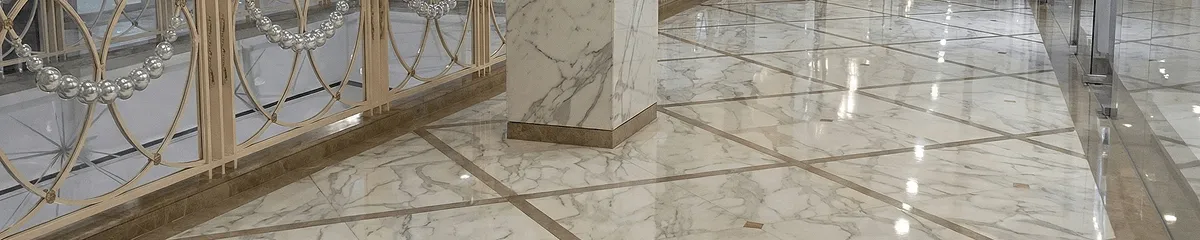 Beautiful marble floor professionally installed in Eugene, OR